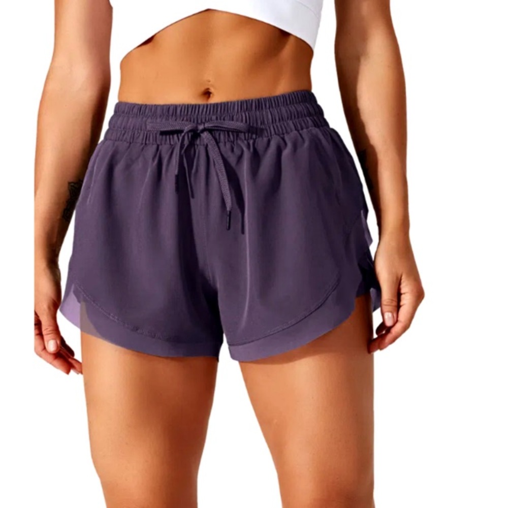 Halara Drawstring Flowy Contrast Mesh 2-In-1 Purp… - image 5